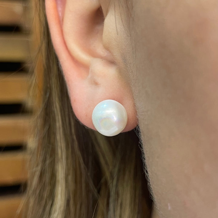 Aretes de Plata Perlas 10MM