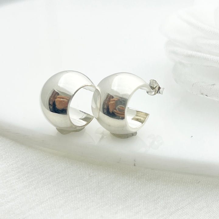 Aretes de Plata Media Argolla