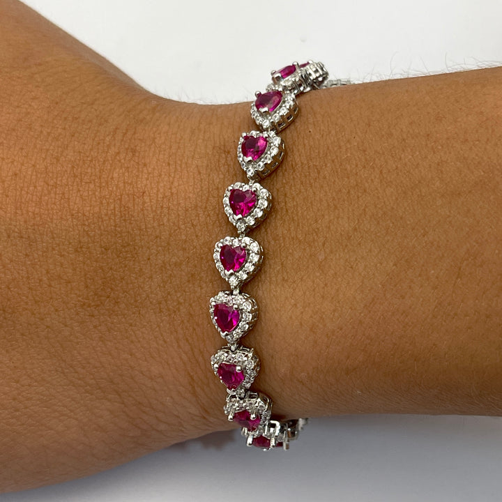 Pulsera Plata Corazones Circonias❤️❤️