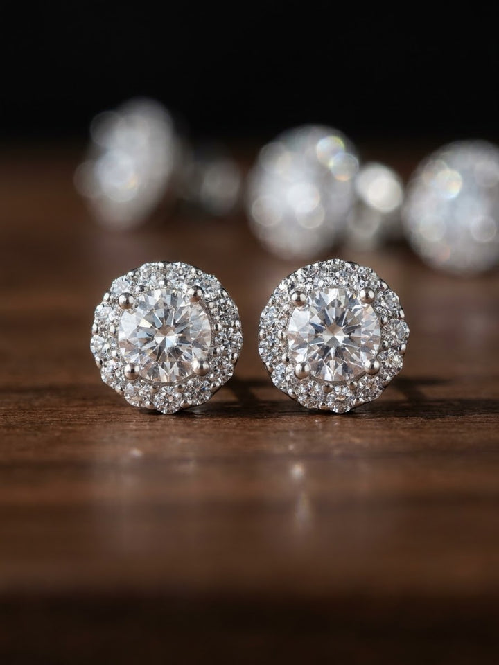 Aretes Plata Halo 10MM