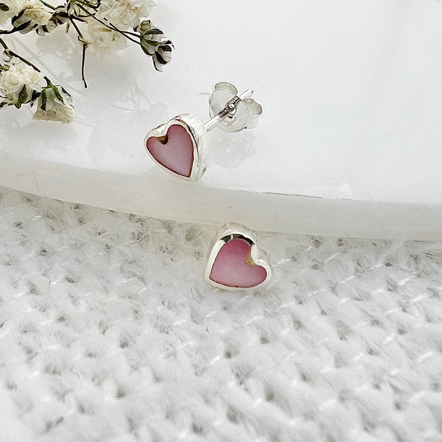 Compra online unos hermosos de aretes en forma de corazón con Madre Perla Rosa Corazón 💗 en Costa Rica 🇨🇷