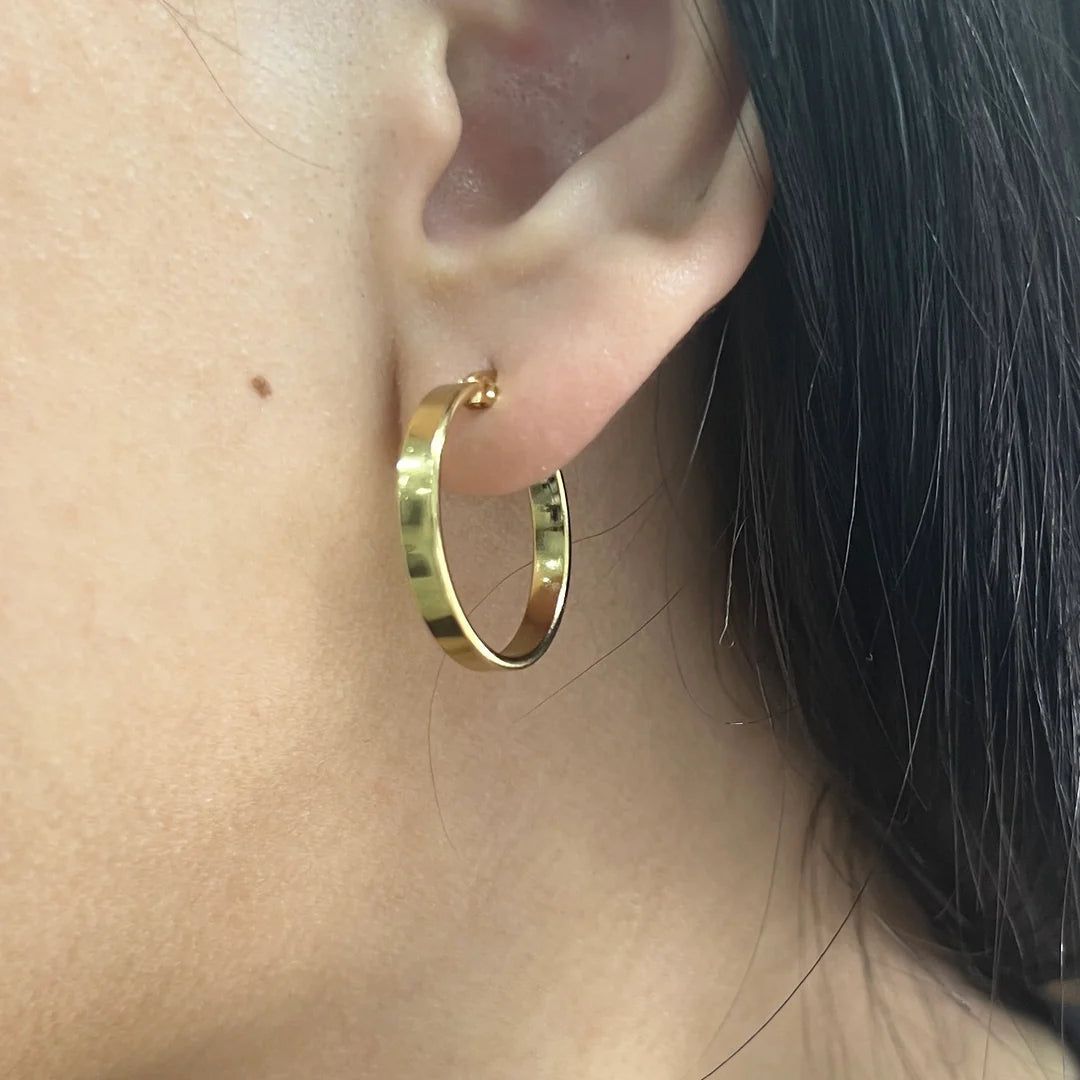 Argollas Nube 20MM Dorada Acero