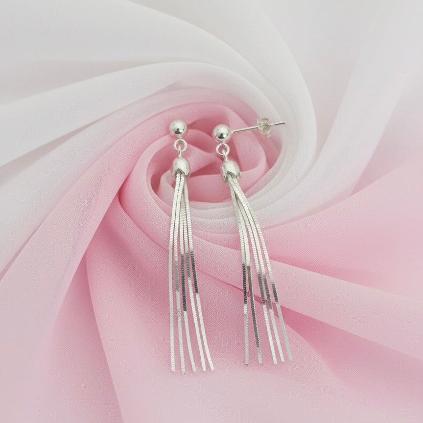 Aretes Plata Cascada