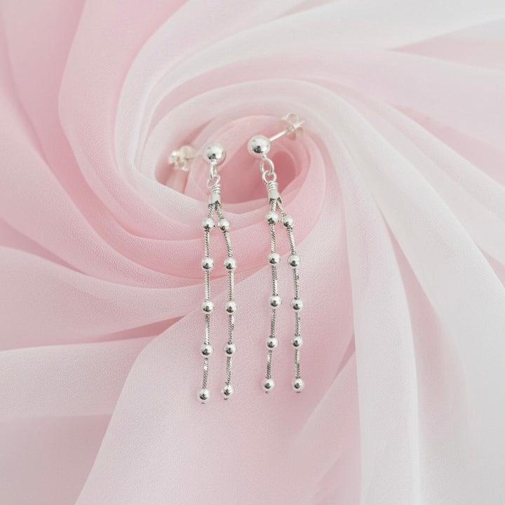 Aretes Plata Lluvia de Esferas