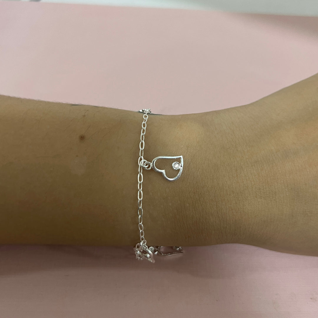Pulsera Plata Corazón