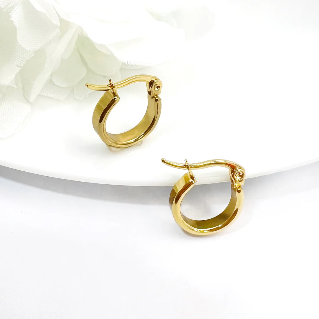 Argollas Nube 10MM Dorada Acero