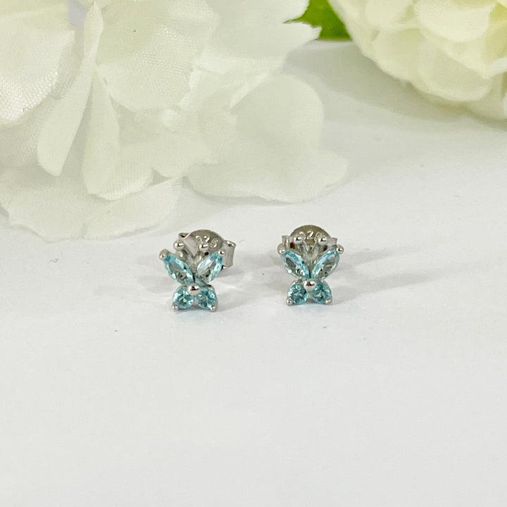 Aretes de Plata Mariposa Celeste