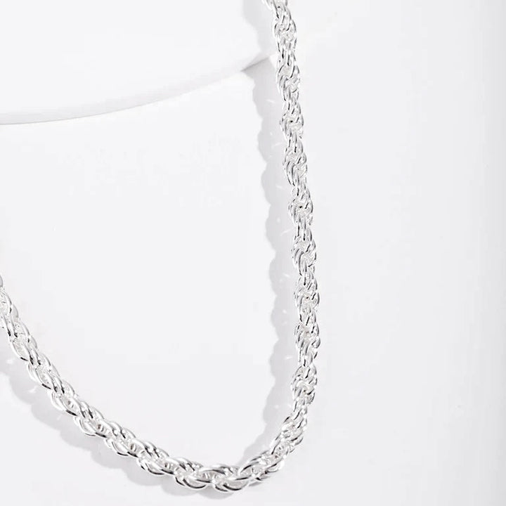 Cadena Acero 7MM Mecate 60CM Plateada Blanco