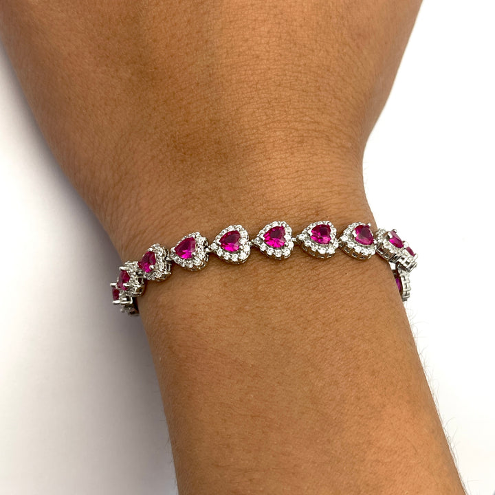 Pulsera Plata Corazones Circonias❤️❤️