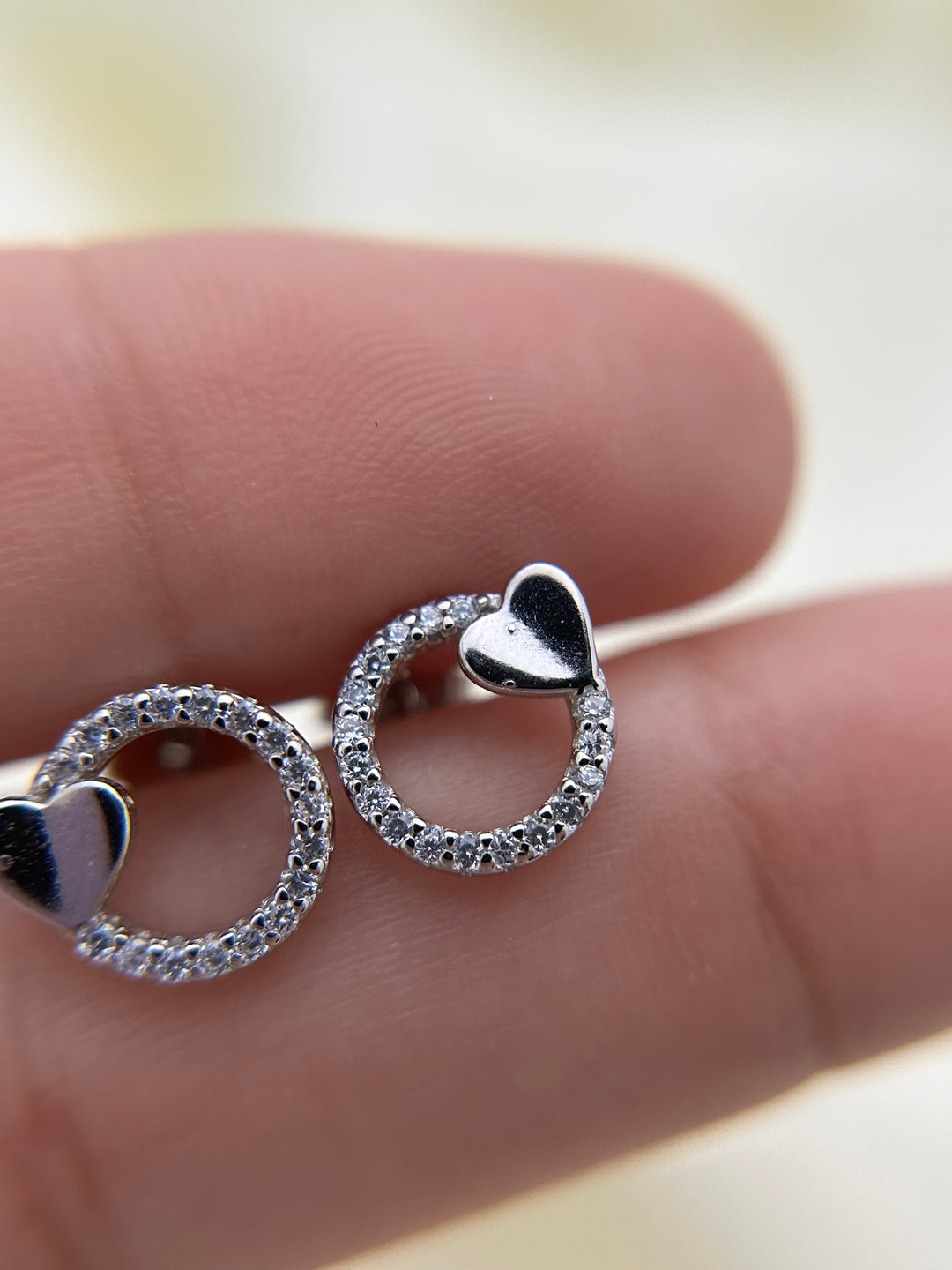 Aretes Plata Circulo Amor