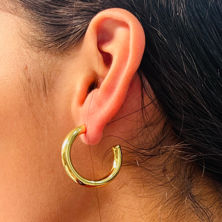 Aretes Acero Brillantes Plateado✨ 30 MM