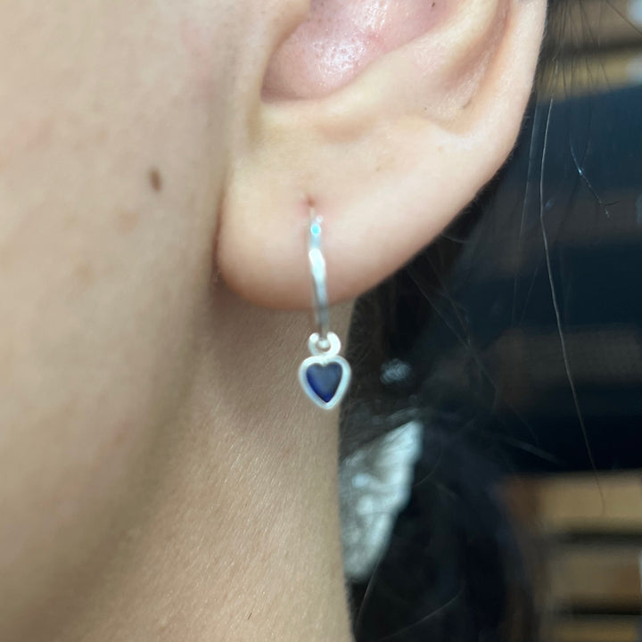 ▷ Argollas Colgantes Corazones 💙 Azules | Nicola Joyería