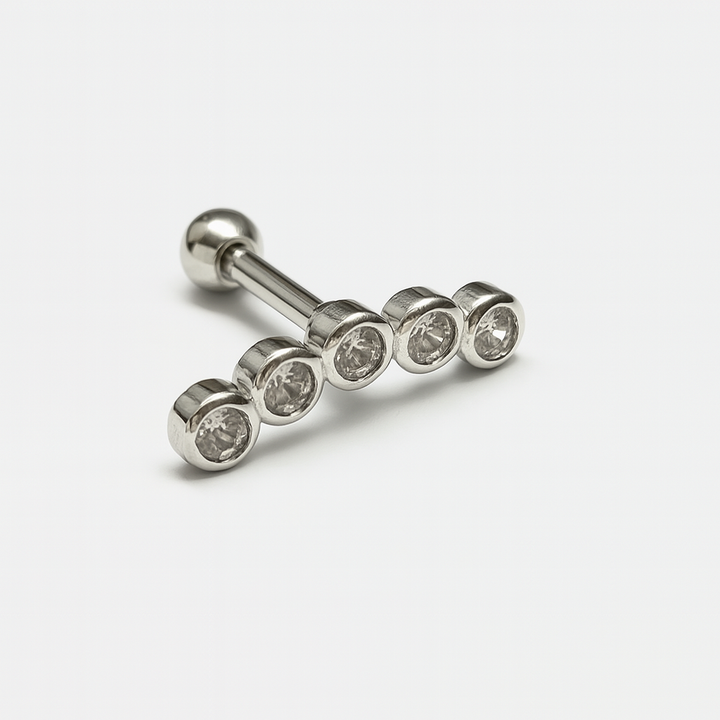 Arete Quirúrgico 💙 Curvo Plateado