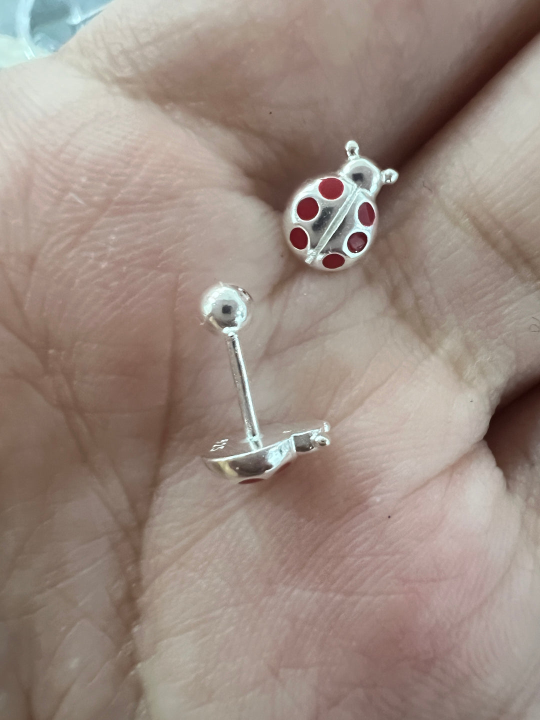 Aretes Plata Bebé Mariquita