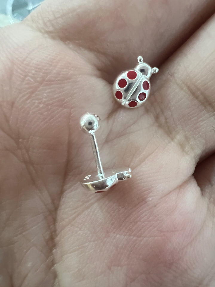 Aretes Plata Bebé Mariquita