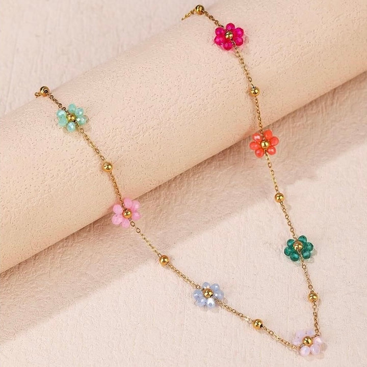 Gargantilla de Acero Flores 🌸🌼🌺