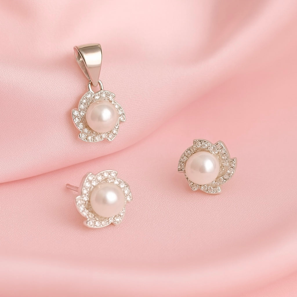 Juego Plata Perlas Aspiral 🌀