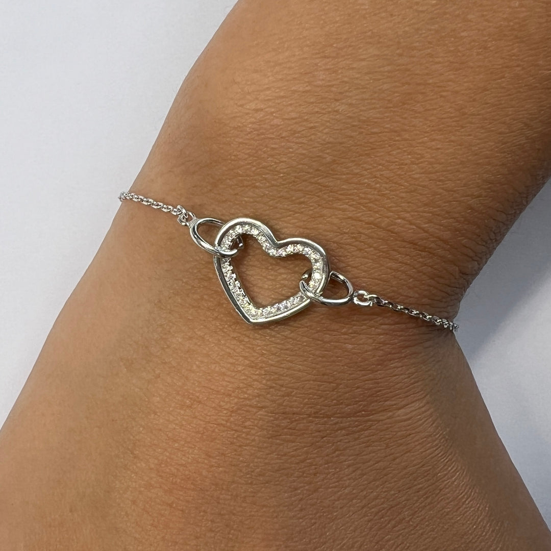 Pulsera Plata Corazón Grande