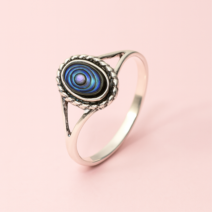 Anillo de Plata Ovalado Abulón