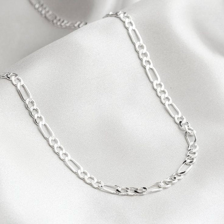 Cadena Acero 3MM Figaro Blanca 50CM