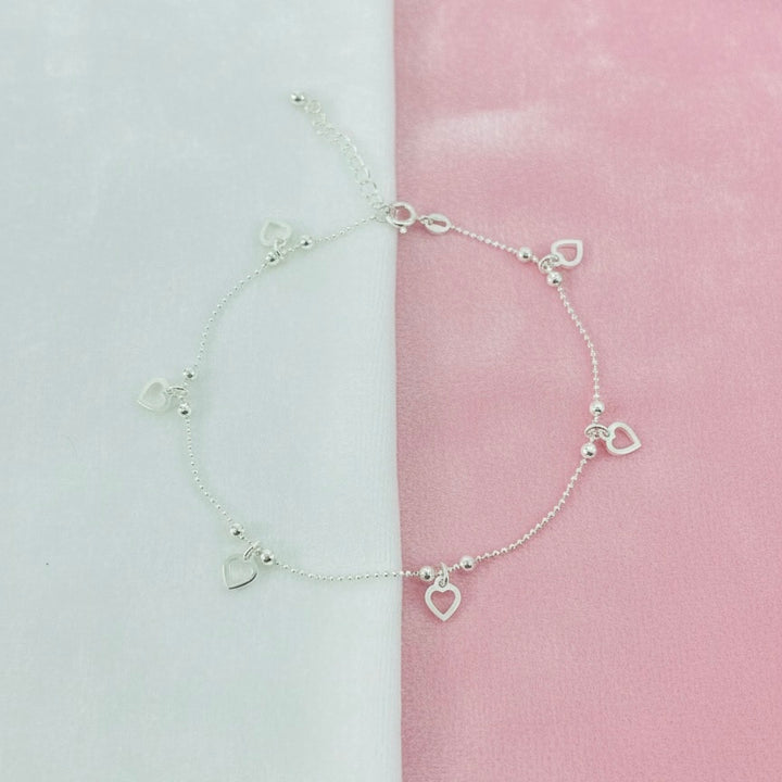 Pulsera Plata Corazones