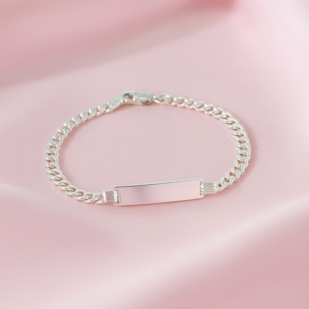 Pulsera Plata Niña y Niño Curb