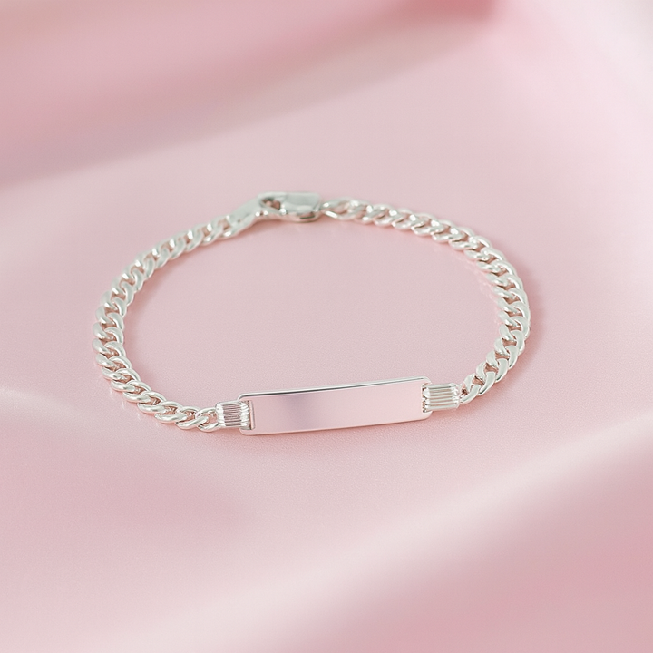 Pulsera Plata Niña y Niño Curb