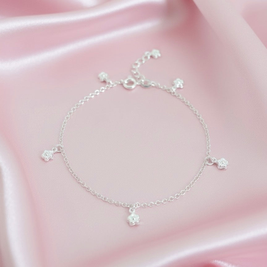 Pulsera Plata Florcitas