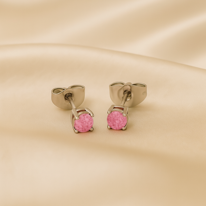 Aretes de Acero Chispa Baby Pink