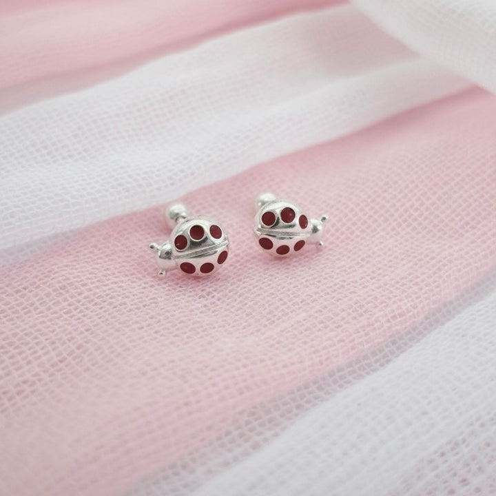 Aretes Plata Bebé Mariquita