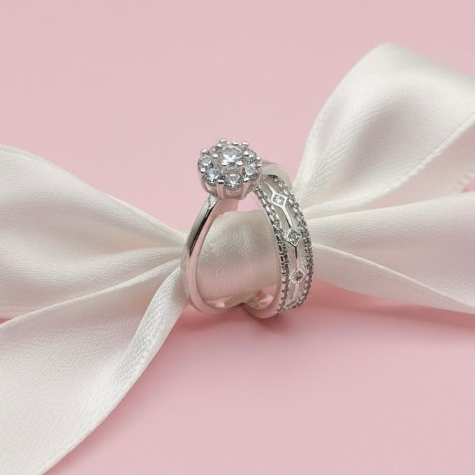 Anillos Dúo Sello de Amor Plata