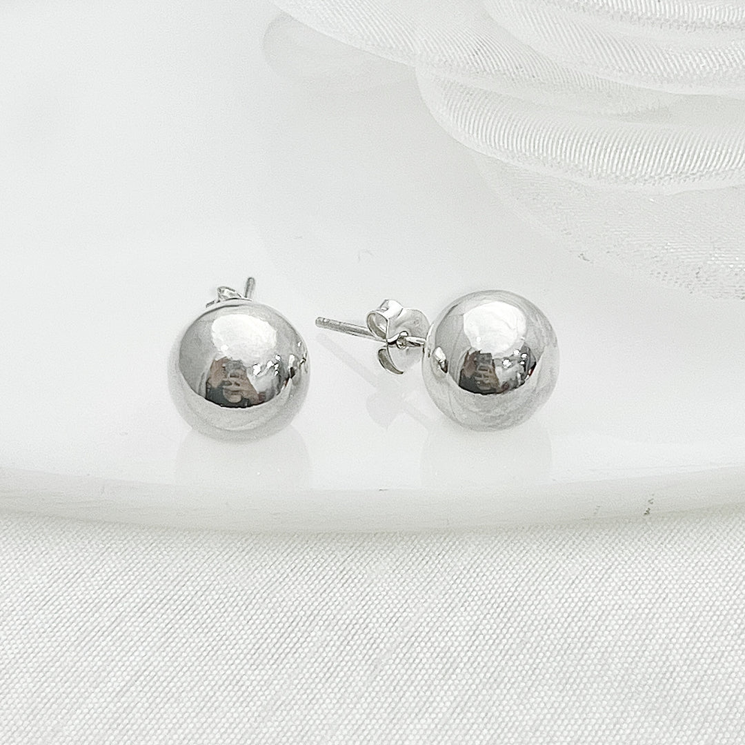 ☄️ Aretes Bola 10MM | Plata 925 | Nicola Joyería 🇨🇷
