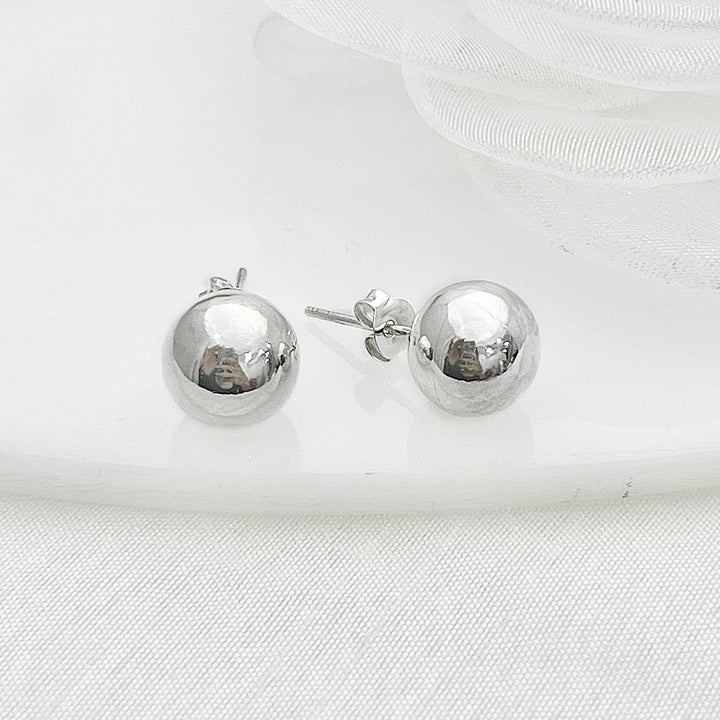 ☄️ Aretes Bola 10MM | Plata 925 | Nicola Joyería 🇨🇷