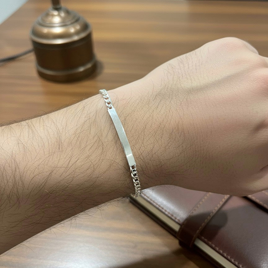 Pulsera Plata Hombre Curb