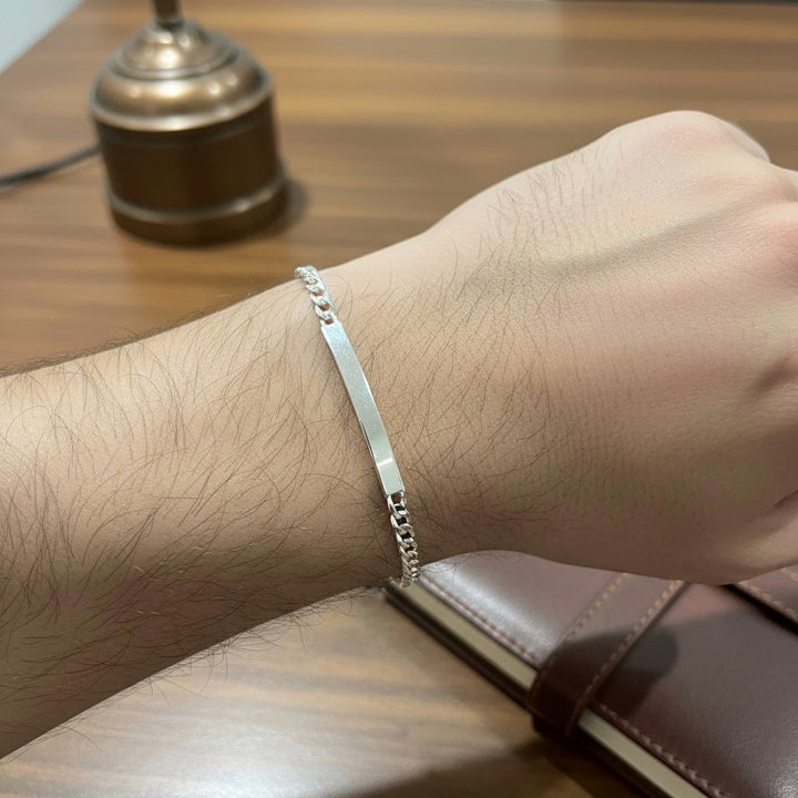 Pulsera Plata Hombre Curb