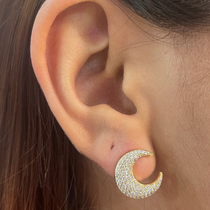 Aretes de acero Dorada Luna 🌙