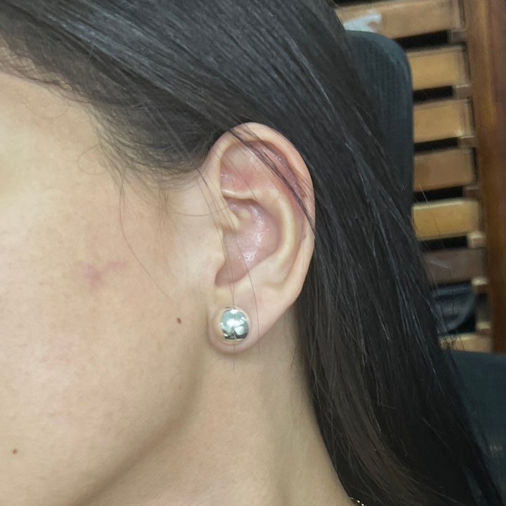 Aretes de Plata Media Bola 10MM