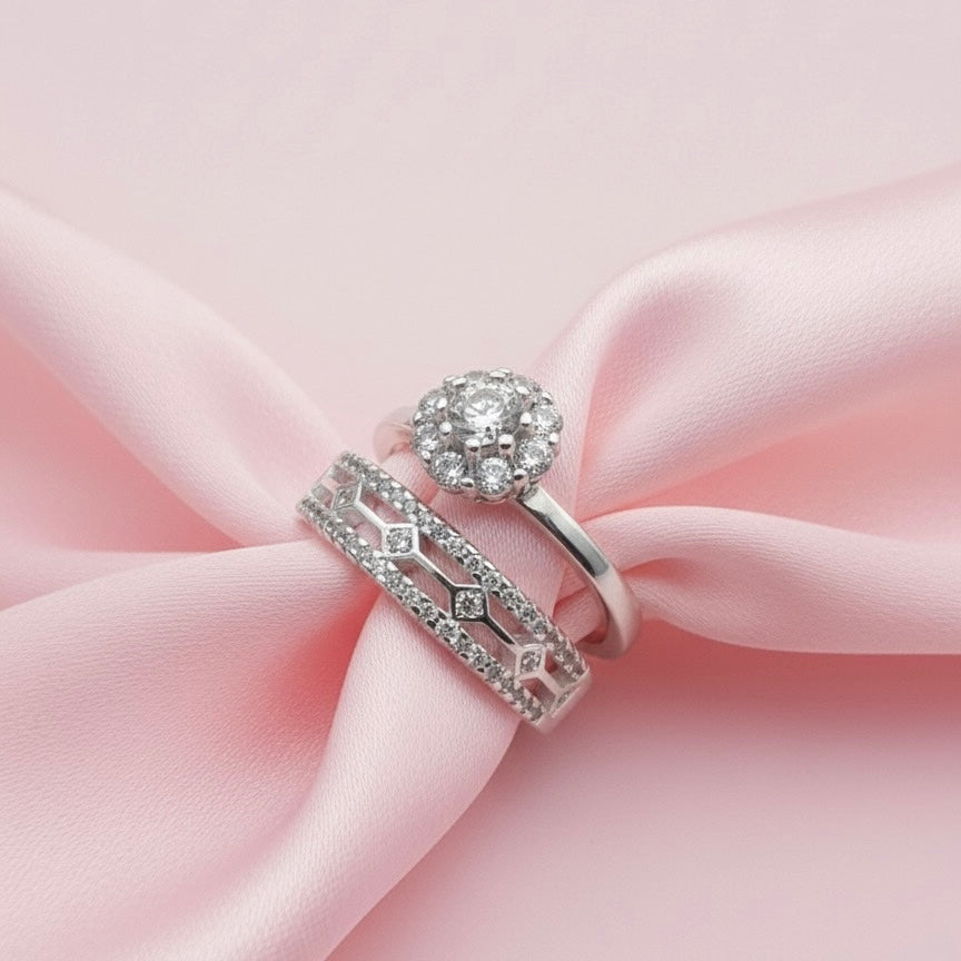 Anillos Dúo Sello de Amor Plata