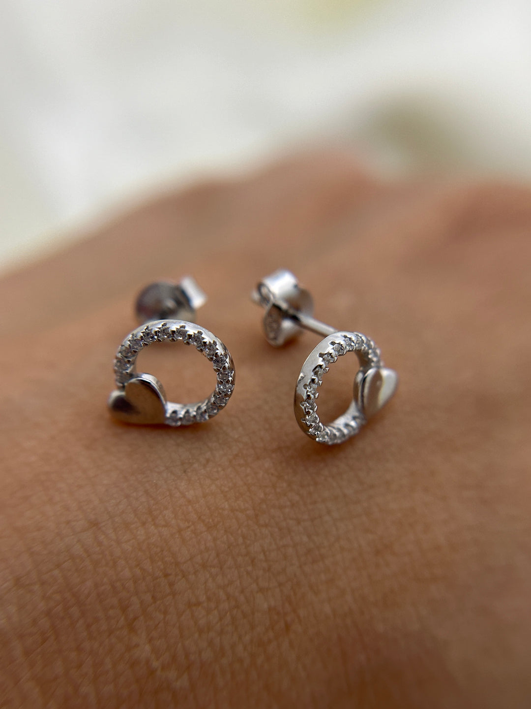 Aretes Plata Circulo Amor
