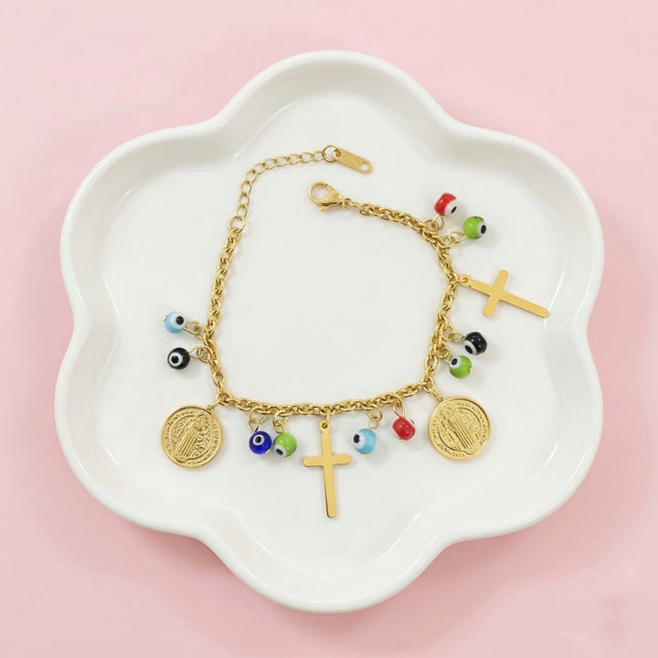 Pulsera Acero Cruz San Benito