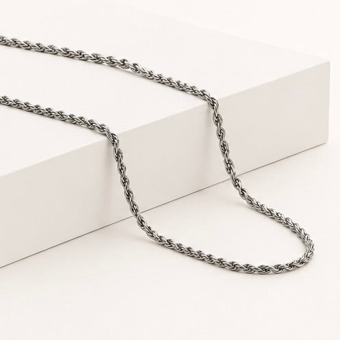 Cadena Acero 2MM Mecate 75CM Plateada