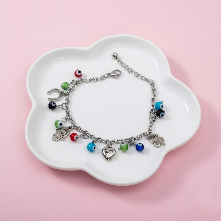 Pulsera Acero Mano Ojo Turco