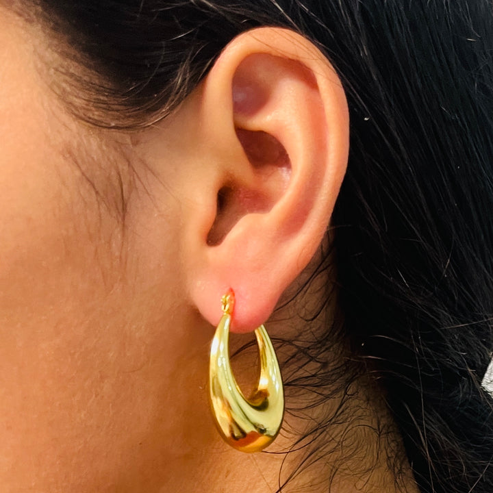 Argollas Acero Óvalo Doradas 30MM