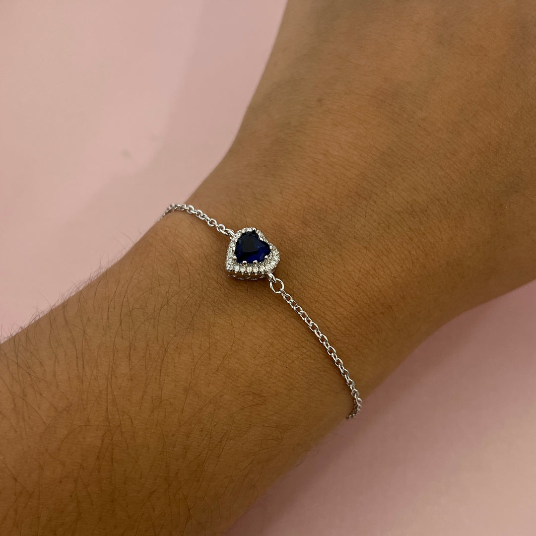 Pulsera Plata de Corazón 💙