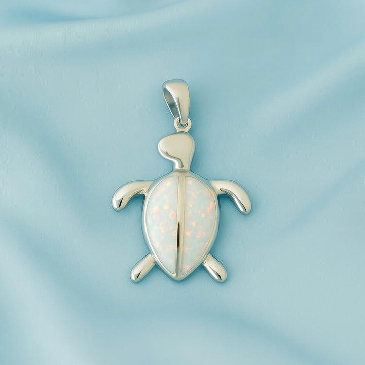 Dije de Plata Tortuga Ópalo Blanco
