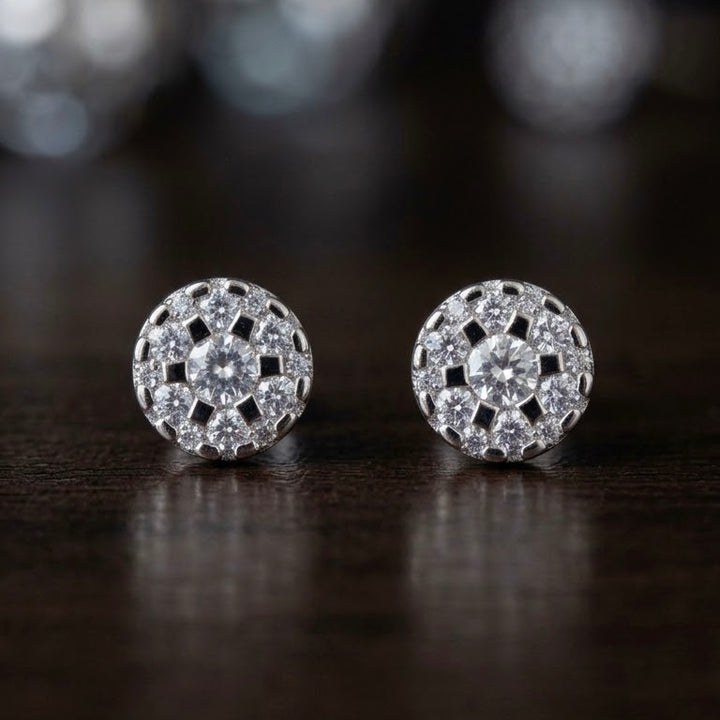 Aretes Plata Halo 7MM