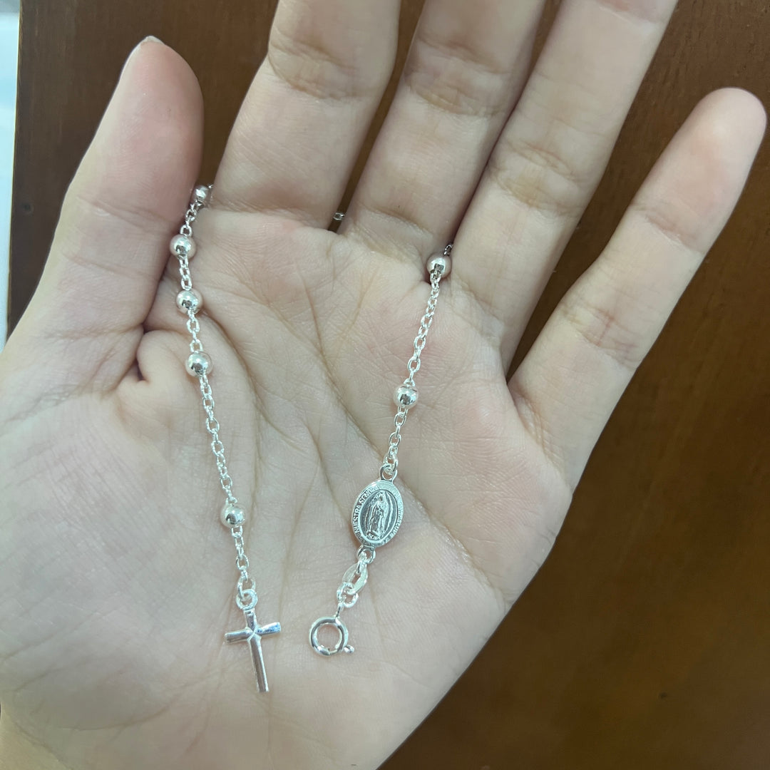 Pulsera Virgen Guadalupe 4MM Plata 925