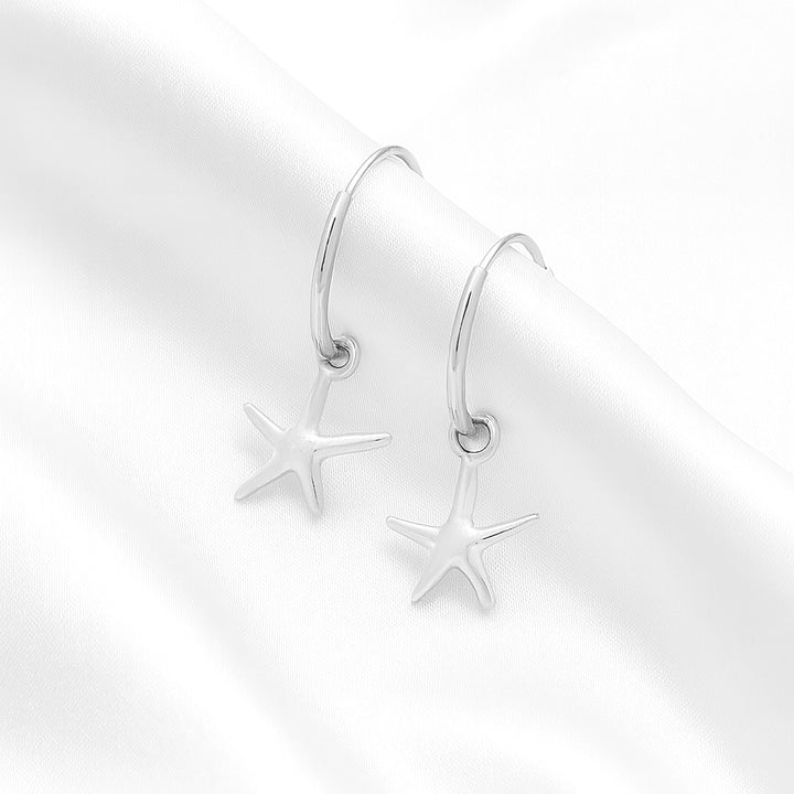 Argollas Colgantes Estrella Mar Lisa