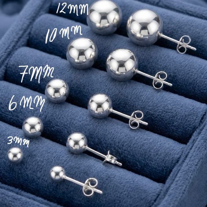 Aretes de Plata Bola 7MM