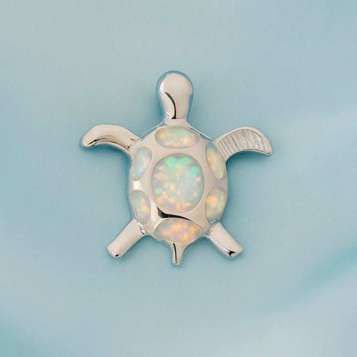 Dije de Plata Tortuga Ópalo Blanco